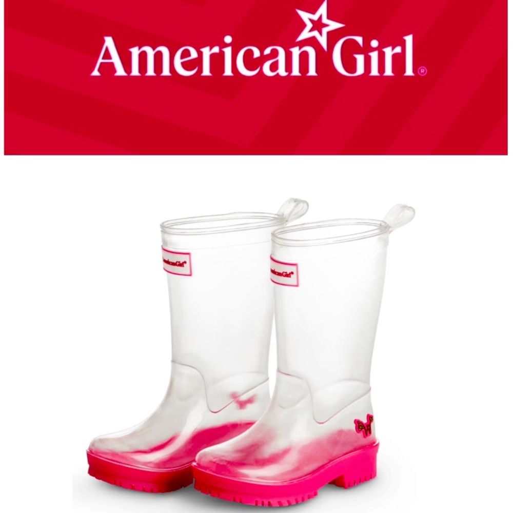 AMERICAN GIRL peek a boo wellie wishers RAINBOOTS Girl’s shoes size 12 13